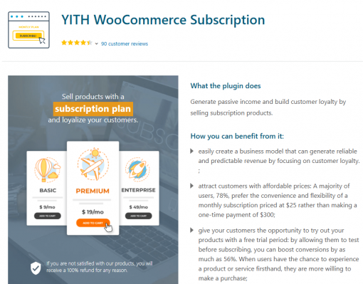 yith woocommerce subscription premium